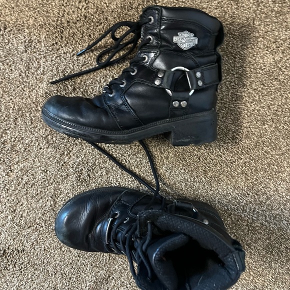 Harley-Davidson Kelley Harness Riding Black Leather Boots - Picture 5 of 10